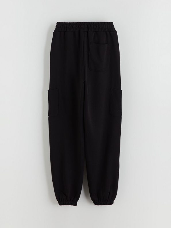LCW Kids Black Elastic Waist Girls Jogger Pants