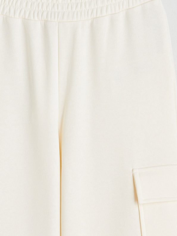 LCW Kids Cream Elastic Waist Girls Cargo Sweatpants