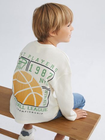 Boys' Long Sleeve Printed Crew Neck Sweatshirt