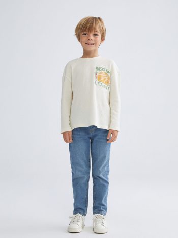 Boys' Long Sleeve Printed Crew Neck Sweatshirt