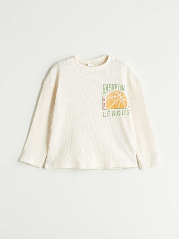 Boys' Long Sleeve Printed Crew Neck Sweatshirt