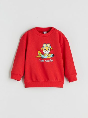 LCW Eco Red Printed Boys' Sweatshirt and Jogger Set