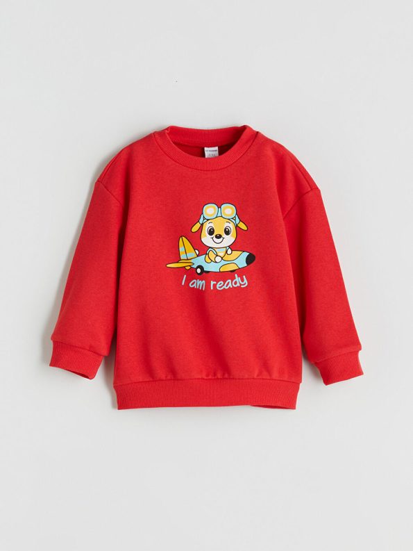 LCW Eco Red Printed Boys' Sweatshirt and Jogger Set