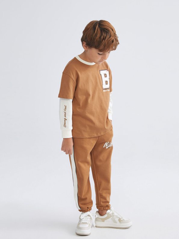 Boys' Long Sleeve Printed Crew Neck T-Shirt