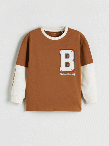 Boys' Long Sleeve Printed Crew Neck T-Shirt