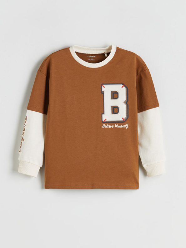Boys' Long Sleeve Printed Crew Neck T-Shirt