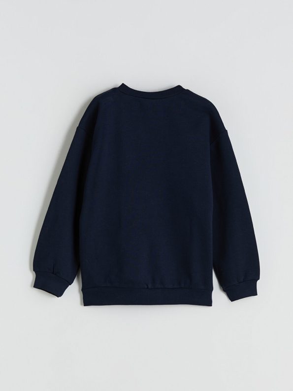 LCW Eco Navy Blue Printed Boys Sweatshirt