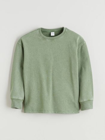 LCW Kids Green Crew Neck Boys Sweatshirt