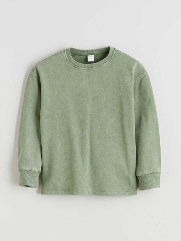 LCW Kids Green Crew Neck Boys Sweatshirt