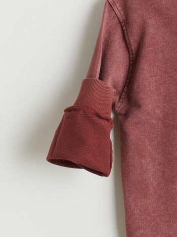 LCW Kids Burgundy Crew Neck Sweatshirt for Boys