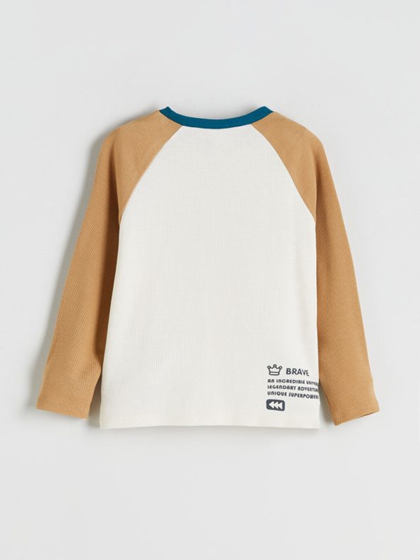 LCW Kids Beige Crew Neck Long Sleeve Boys T-Shirt