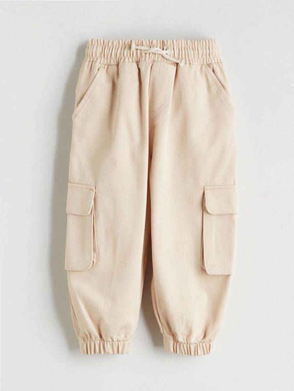 LCW Baby Beige Elastic Waist Boys Cargo Pants