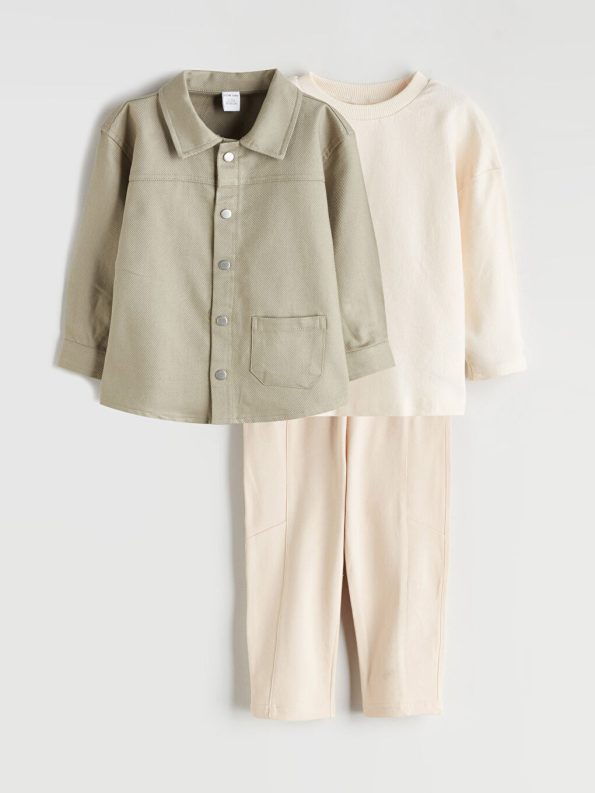 LCW Baby Haki Crew Neck Boys' 3-Piece Set