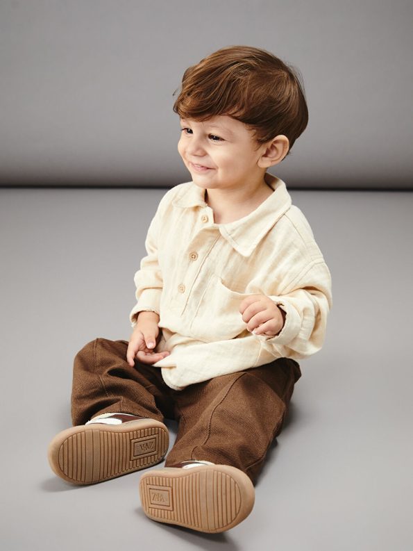 LCW Baby Beige Boys' Shirt and Pants Set