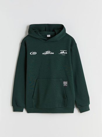 LCW Kids Green Hooded Boys Sweatshirt Set