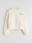 LCW Kids Beige Bicycle Neck Girls Sweatshirt
