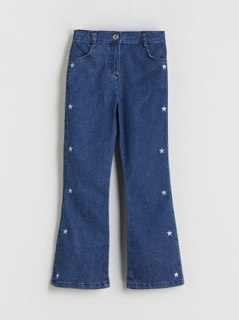LCW Kids Indigo Printed Wide Leg Girl's Jeans