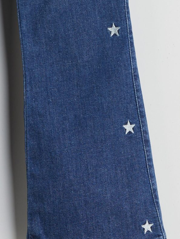LCW Kids Indigo Printed Wide Leg Girl's Jeans