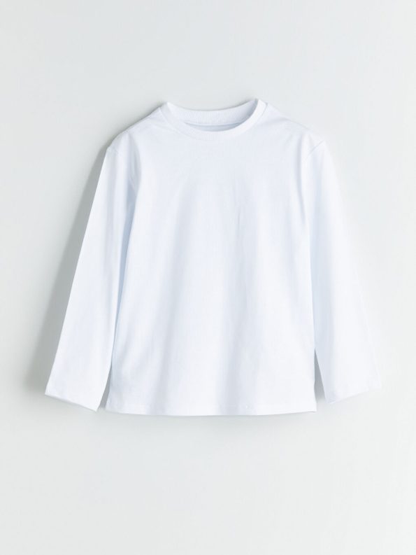 LCW Kids White Crew Neck Basic Boys T-Shirt