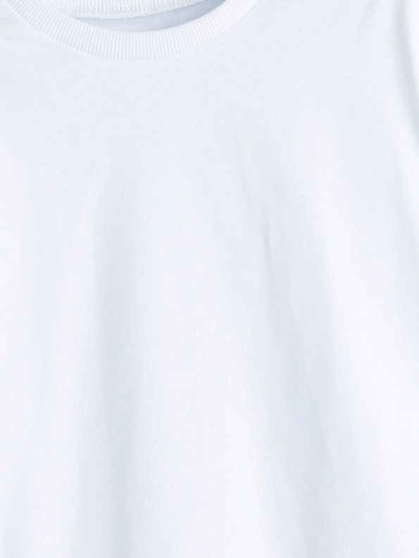 LCW Kids White Crew Neck Basic Boys T-Shirt