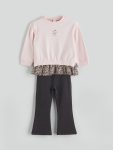 Girls' Crew Neck Sweatshirt and Sweatpants Set