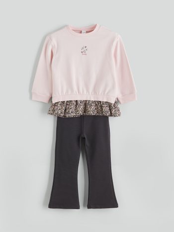Girls' Crew Neck Sweatshirt and Sweatpants Set