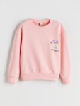 LCW Kids Pink Crew Neck Sweatshirt for Girls