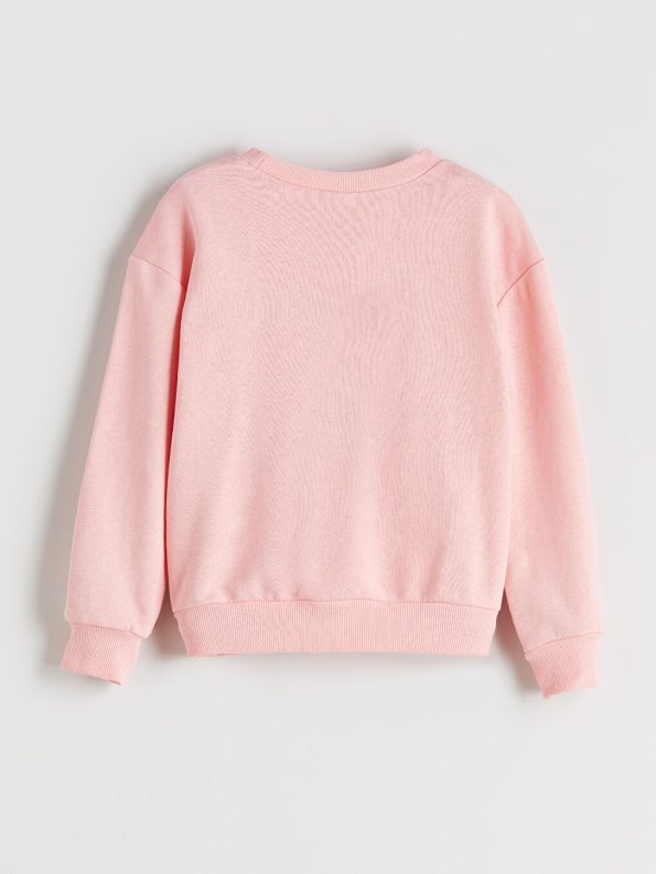 LCW Kids Pink Crew Neck Sweatshirt for Girls