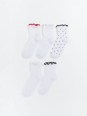 Bow Detail Knee-Length Socks for Girls - Set of 2