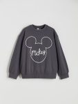 LCW Kids Anthracite Mickey Mouse Print Girls Sweatshirt