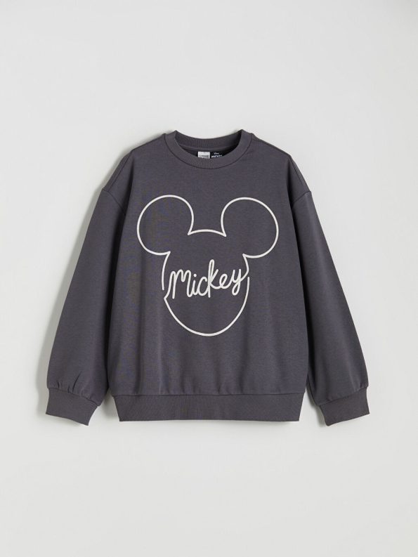 LCW Kids Anthracite Mickey Mouse Print Girls Sweatshirt