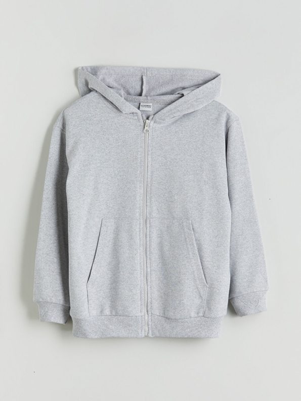 LCW ECO Grey Hooded Boys Zip-Up Sweatshirt