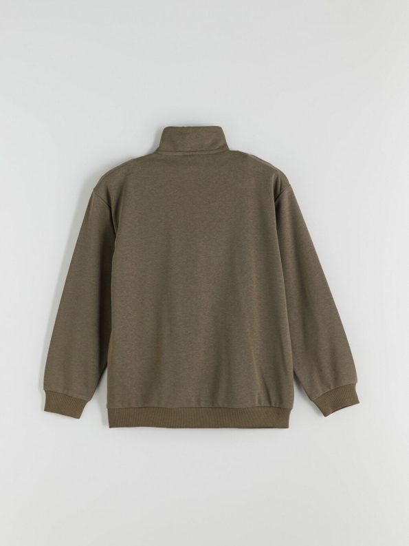LCW Kids Haki Collared Boys Sweatshirt