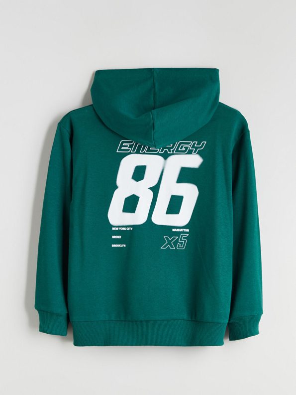 LCW Kids Green Hooded Sweatshirt for Boys