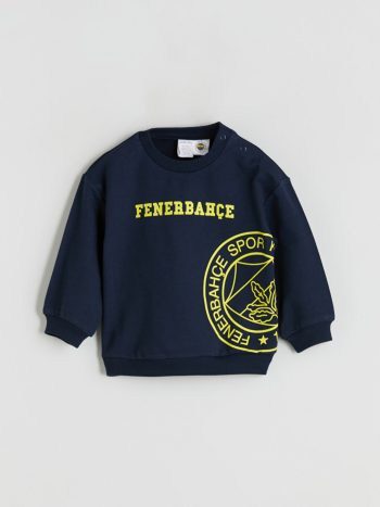 LCW Baby Navy Blue Fenerbahçe Printed Boys Sweatshirt and Jogger Set