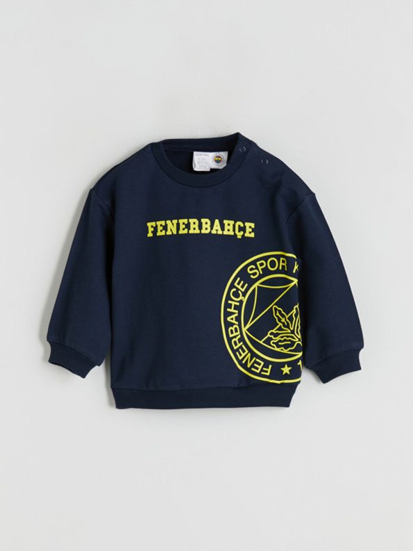 LCW Baby Navy Blue Fenerbahçe Printed Boys Sweatshirt and Jogger Set