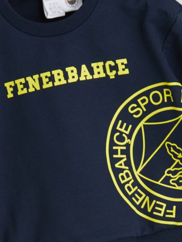 LCW Baby Navy Blue Fenerbahçe Printed Boys Sweatshirt and Jogger Set