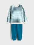 LCW Kids Beige Striped Boys Sweatshirt and Jogger Pants Set