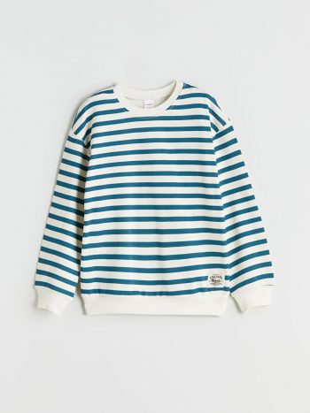 LCW Kids Beige Striped Boys Sweatshirt and Jogger Pants Set