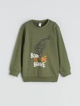 LCW Kids Haki Crew Neck Boys Sweatshirt