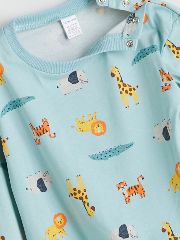LCW babyMavi Boys' Crew Neck Sweatshirt and Pants Set
