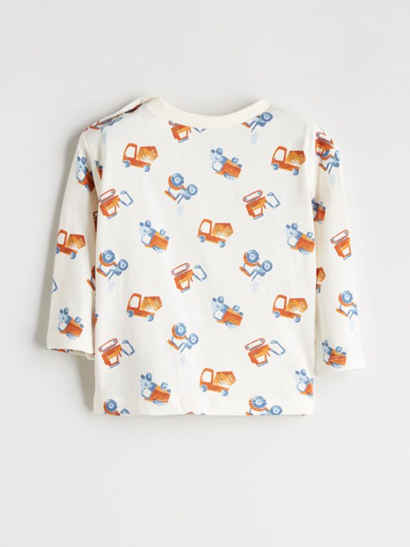 LCW Baby Cream Crew Neck Boys T-Shirt and Sweatpants