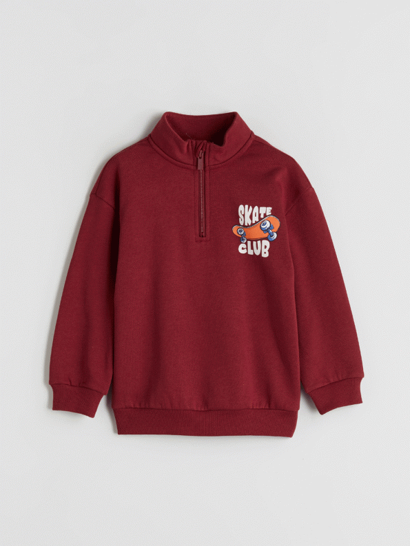 LCW Kids Burgundy Collar Boy's Sweatshirt
