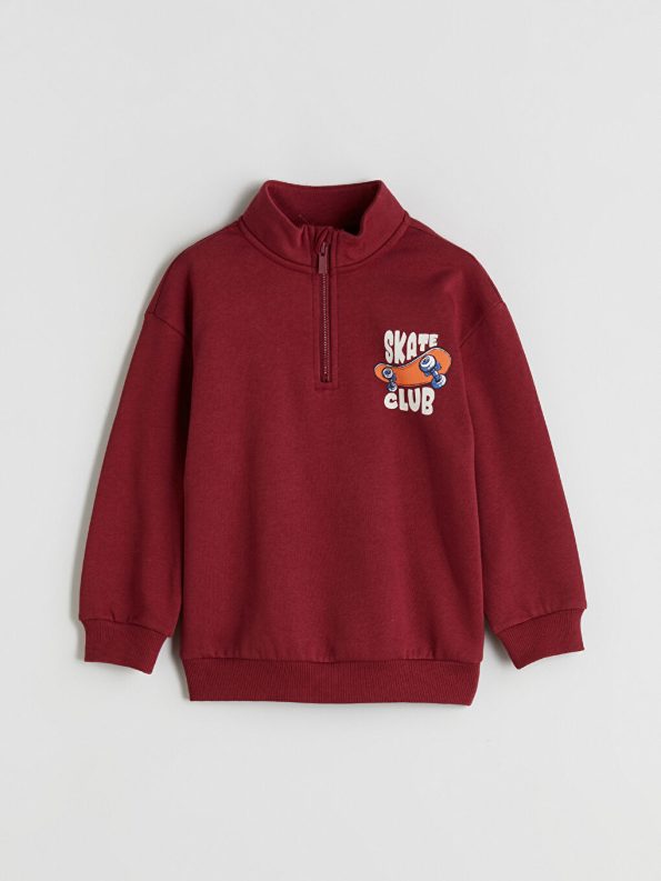 LCW Kids Burgundy Collar Boy's Sweatshirt