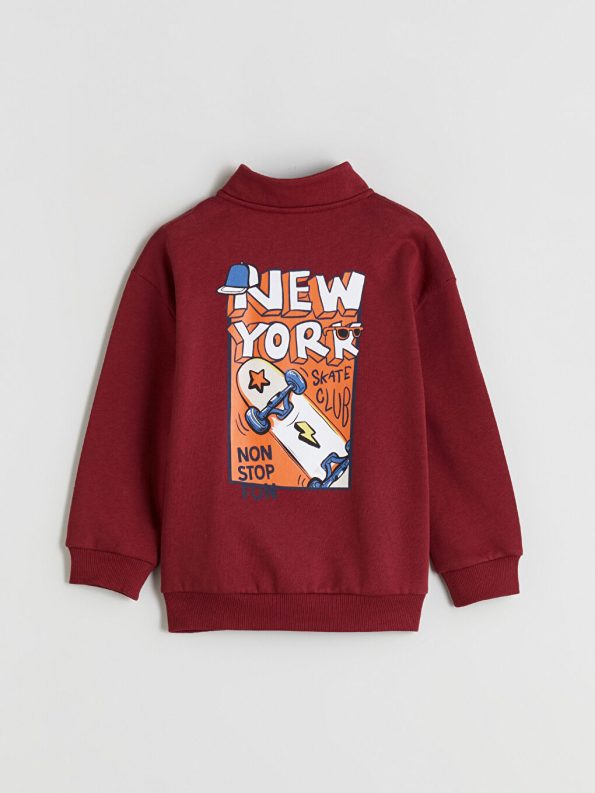 LCW Kids Burgundy Collar Boy's Sweatshirt