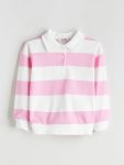 LCW Eco Pink Polo Neck Girls Sweatshirt