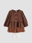 Girls' three-piece set: shirt, shorts, and long socks
