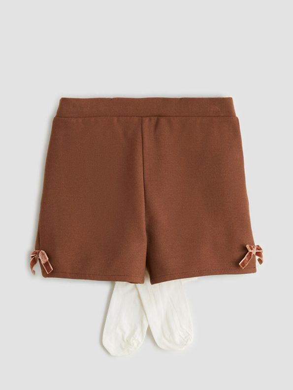 Girls' three-piece set: shirt, shorts, and long socks