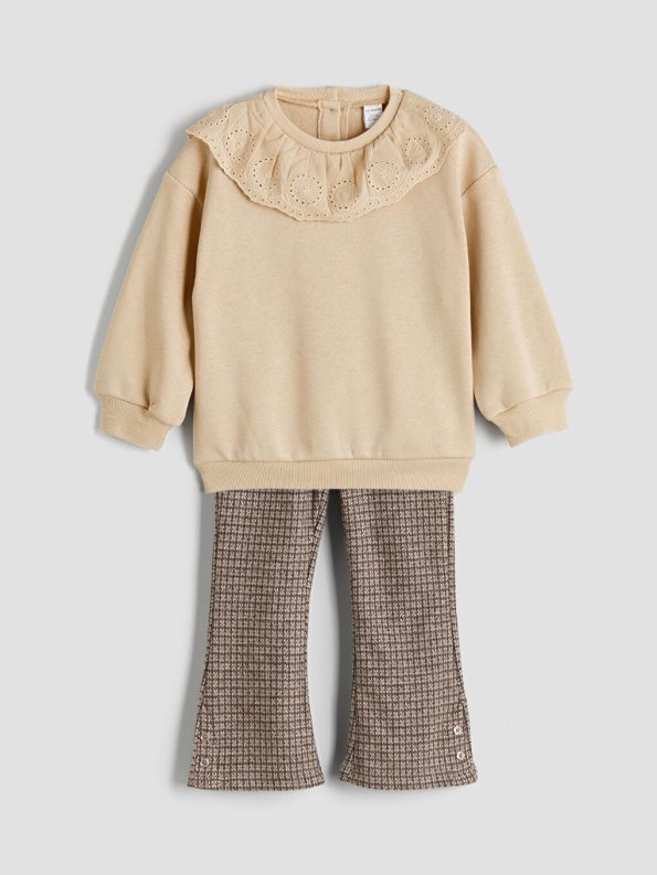 Girls' 2-piece set: warm blouse with pants