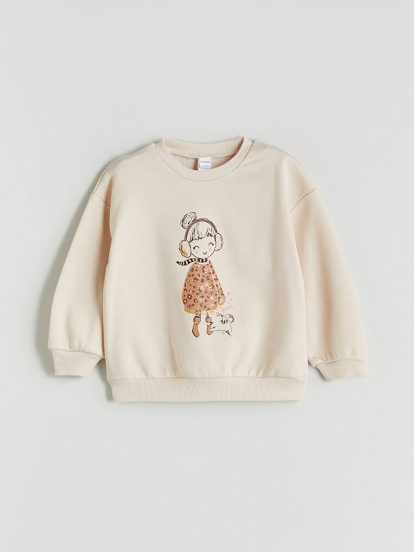 Bow Print Girl's Sweatshirt and Leggings Set
